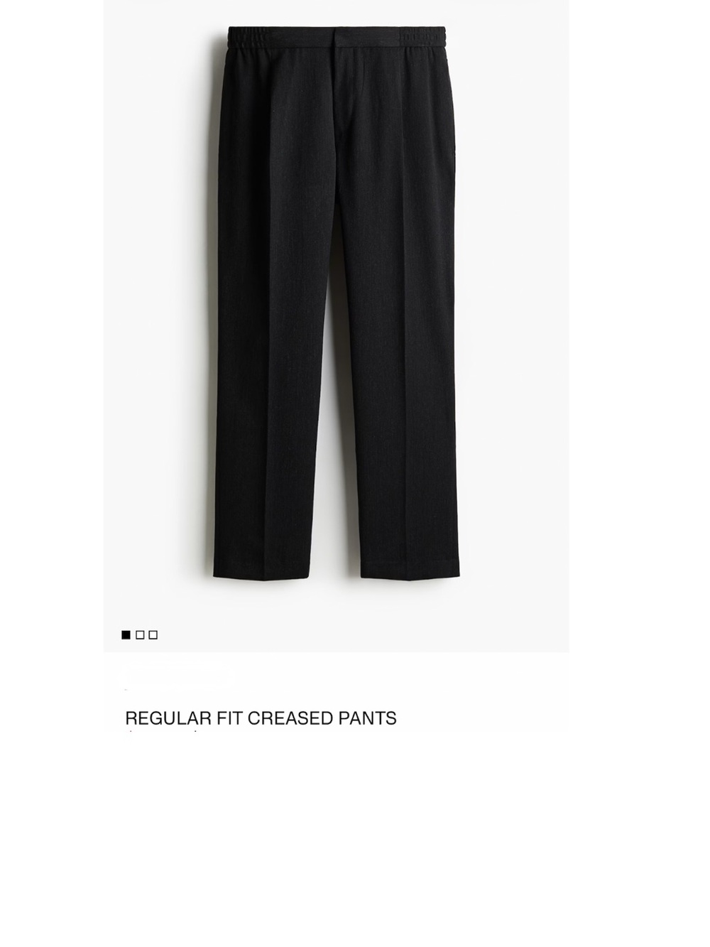 H&M REGULAR FIT CREASED PANTS
